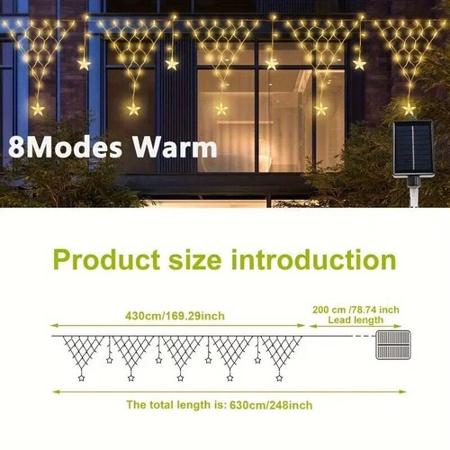 Xmas Party LED Net Mesh Fairy String Light Curtain Waterproof Outdoor Home Decor - Picture 8 of 22