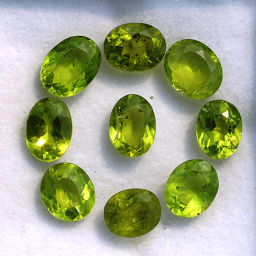 9 Pcs Natural Peridot Untreated 7-8mm Oval Faceted Cut Top Quality Gemstones Lot - Picture 4 of 13
