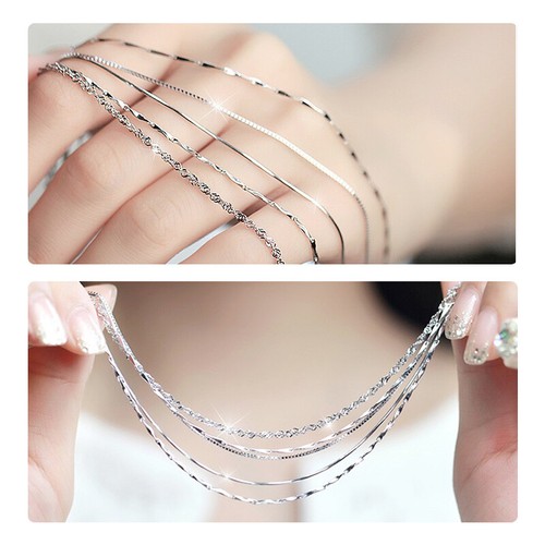 Wholesale Real 925 Sterling Silver Necklace Chains For Pendants Jewelry 16"-24" - Picture 5 of 14
