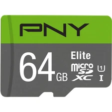 PNY 64GB Elite UHS-I microSDXC Memory Card with SD Adapter - PSDUX64U185G