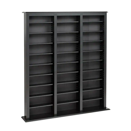 Media Storage Wall Black CD DVD Blu Ray Organizer Rack Shelf Shelves Wood Home - Picture 8 of 12