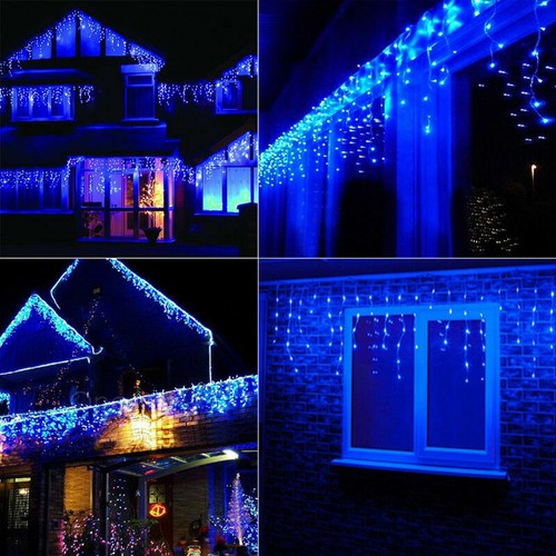 96-480 LED Hanging Icicle Curtain Lights Outdoor Fairy Xmas String Wedding Lamp - Picture 35 of 41