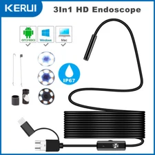 6LED USB Snake Endoscope Borescope HD Inspection Camera Scope For Android Type C