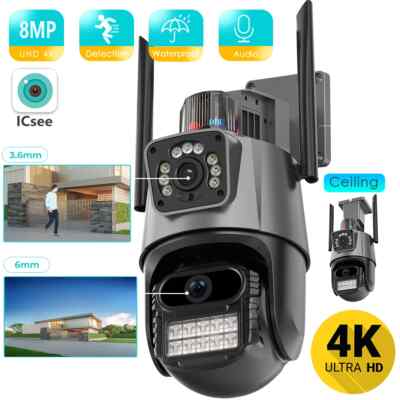 ICSEE 1080P Sicherheitskamera Dual Lens Outdoor WLAN PTZ Nachtsichtkamera Kamera
