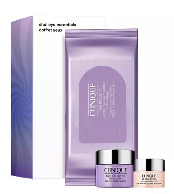 Clinique Skincare Shut Eye Essentials 3 pc Set - New - Gift 