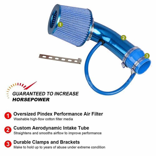 3" Car Cold Air Intake Filter Induction Kit.Pipe Aluminum Power Flow Hose System - Picture 4 of 60