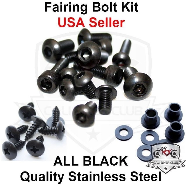 Black Fairing Bolt Kit Body Screws Fasteners for Kawasaki Ninja ZX6R