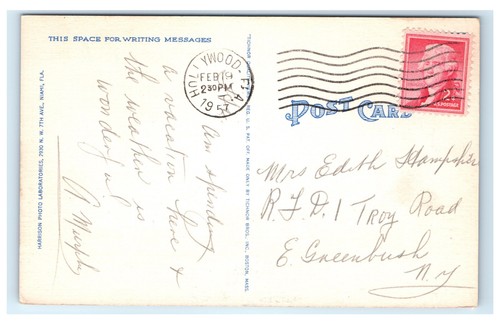 Erste presbyterianische Kirche Hollywood FL Florida Tichnor Leinen Postkarte D5  - Bild 2 von 2