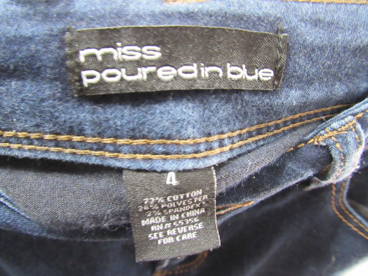 Miss poured in blue pants sales
