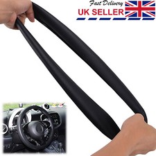 Universal 14"-16" Car Steering Wheel Cover Anti-slip Silicone Leather Texture UK