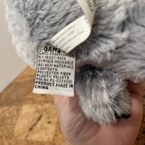 Ganz Kids Small gray & white koala bear stuffed animal Plush 9”x4” Webkinz - Picture 6 of 8