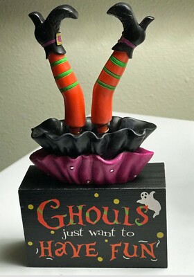 Ganz Ghouls Just Want to have Fun Halloween Block Set - 2 Pieces