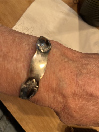 Bracciale gioiello cucchiaio argento vintage placcato artigianale - Foto 1 di 6