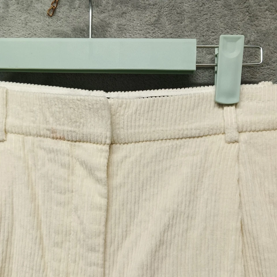 Pantalones de pana plisados con forro para mujer J.CREW Malya marfil Italia tela EE. UU. 8 Foto 4 de 4