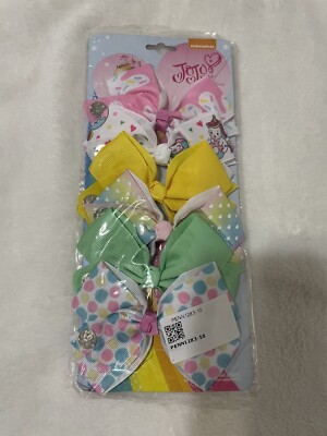 Jojo Siwa 6 Pc Set Of Bows. Beautiful And Colorful Set With Various Patterns 