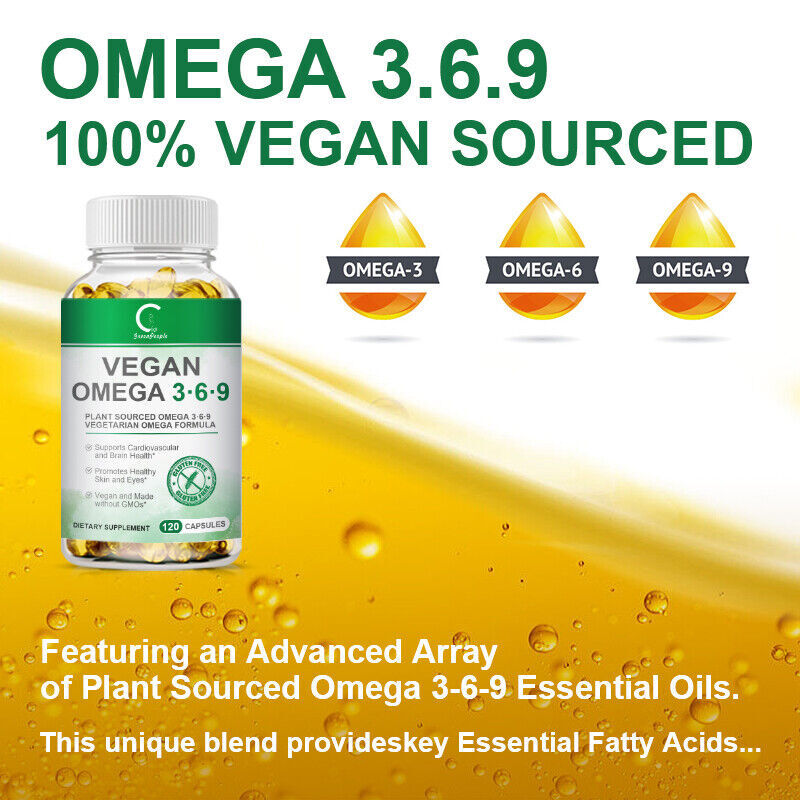 Omega Vegan Capsules 1360mg High Strength Fatty Acids Immune