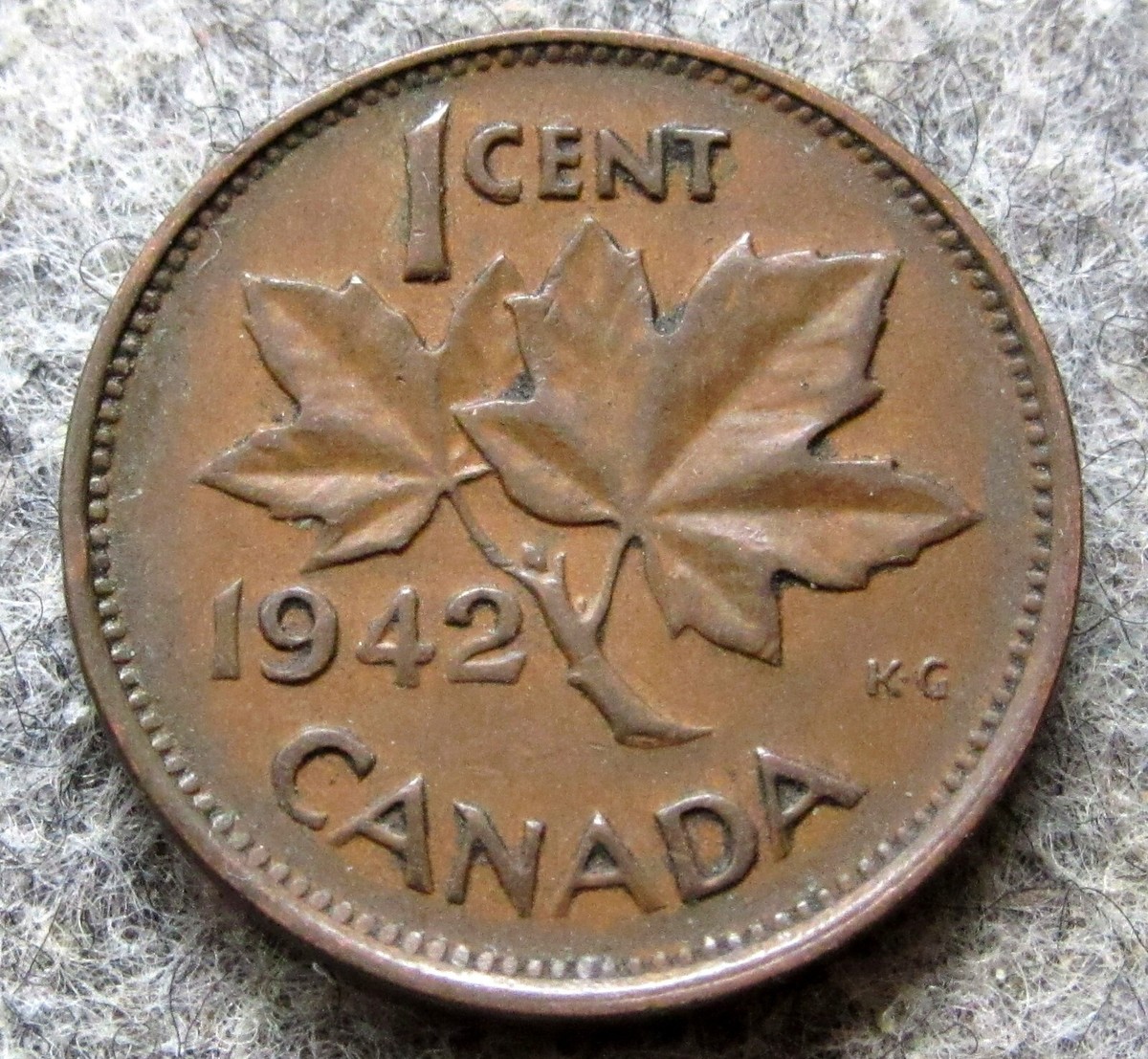 CANADA GEORGE VI 1942 1 CENT, MAPLE LEAF | eBay