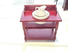 DOLL HOUSE DRY SINK WITH REMOVABLE PITCHER AND BOWL