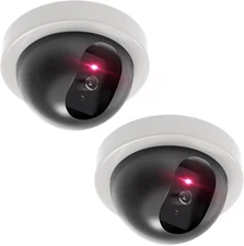 WALI Dummy Fake Security CCTV Dome Camera with Flashing Red LED Light with Secur