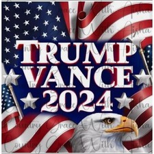 20oz Skinny Tumbler Sublimation Transfer Trump Vance 2024 Ready To Press