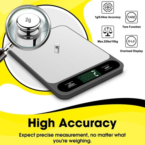 Food Scale, 10kg/22lb Digital Kitchen Scale Weight Grams and Ounces for Baking - Picture 5 of 7