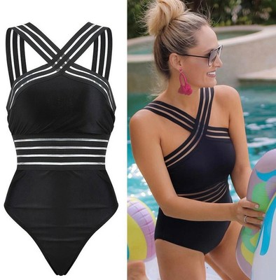 sexy black swimming costume