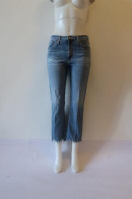 Womens AG Adriano Goldschmied AG-44997 Blue Cropped Denim Jeans