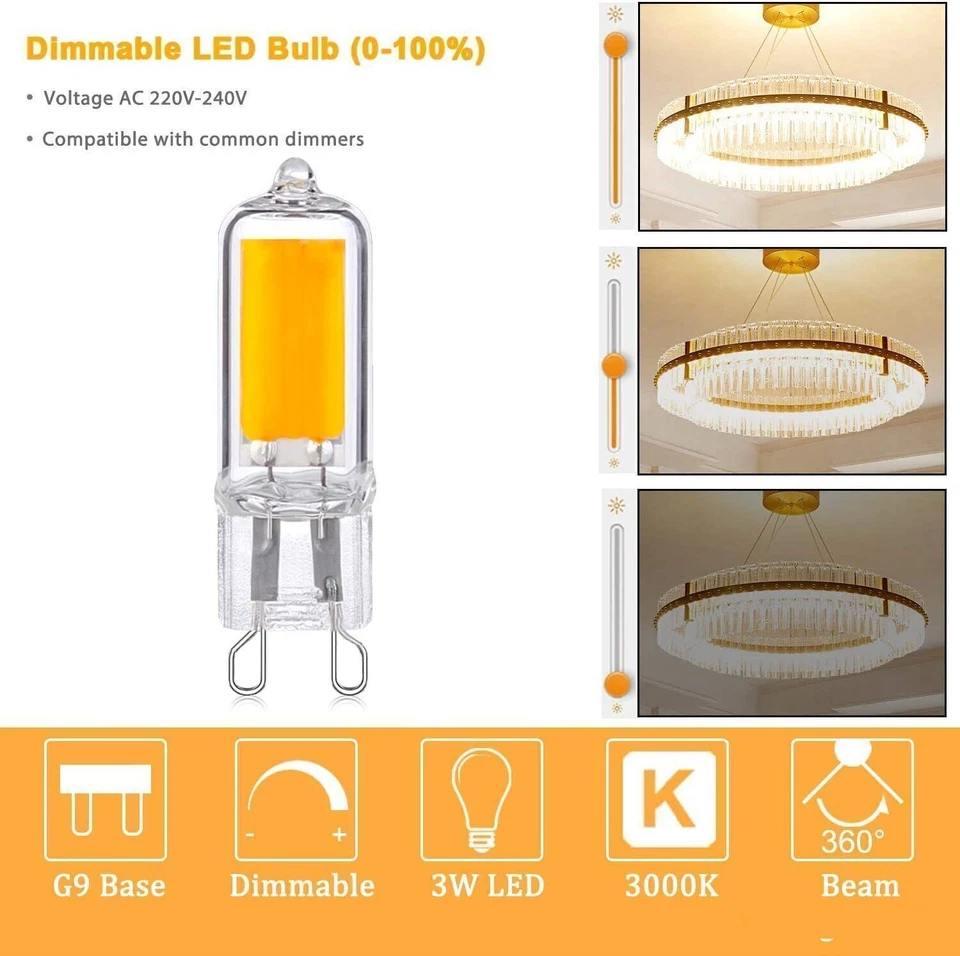 4 x G9 LED COB Leuchtmittel 3W 5W Warmweiß Kaltweiß Dimmbar Ersatz Halogen 220V - Bild 2 von 4