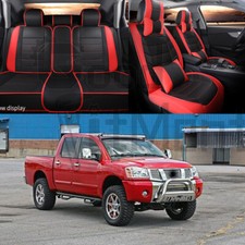 Front Rear Car 5 Seat Covers Leather Cushion Full Set For Nissan Titan 2000-2021