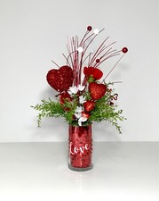 VALENTINE ARRANGEMENT VASE PARTY TABLE CENTERPIECE NOVELTY LOVE GLASS GIFT NEW
