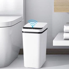 Bathroom Trash Cans with Lid Touchless Automatic Motion Sensor 4 Gallon 