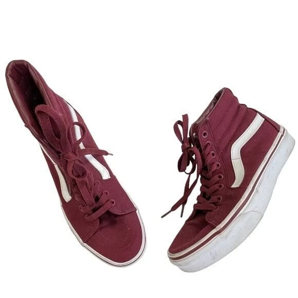 Maroon high top vans womens 2025