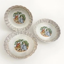 Courting Victorian Couple Berry Bowls 5” WS George Set Of 3