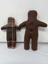 Primitive Gingerbread Boys.  CHRISTMAS DECOR!  10 inch and 8 1/2 inch Tall
