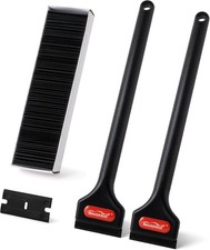 2 Pcs Long Handle Plastic Razor Blade Scraper with 100 PCS Spare R...