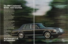 Lincoln 1984 Continental Vintage 2pg Print Ad Black Car Air Suspension