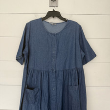 Woman Within Women’s 16W Blue Ruffle Maxi Dress Plus Size