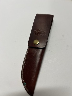 Case XX 786 3.5 SS hunting knife with wooden handle and leather