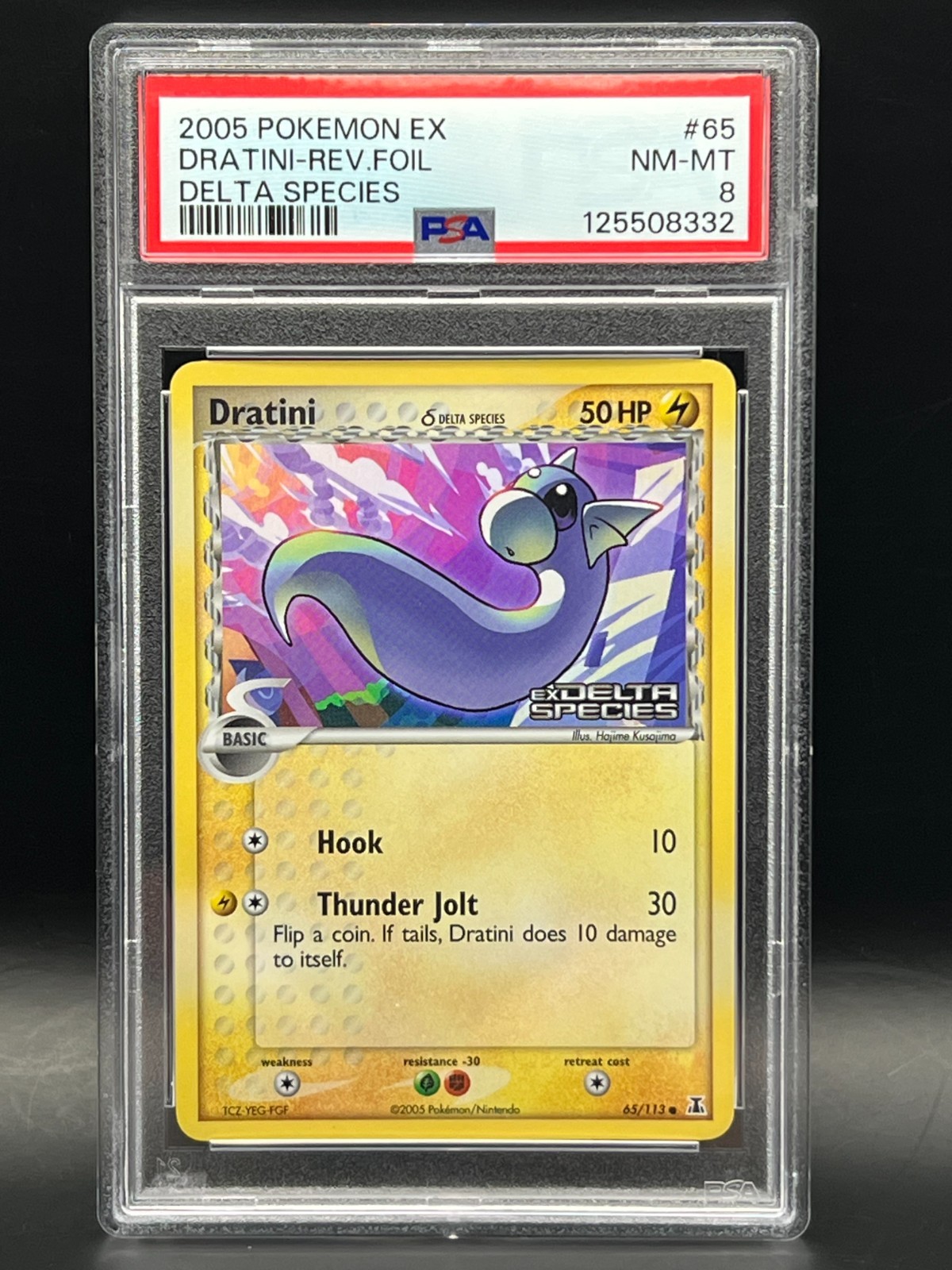 PSA NM-MT 8- Dratini Reverse Foil 65/113 Pokemon 2005 EX Delta Species