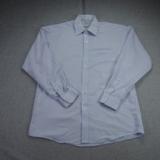 VALENTINO CHRISTY Paris Dress Shirt Mens 100 US Large Blue Button Up LS