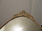 Vintage Gold Ormolu Oval Vanity Mirror Tray 14.5" Filigree Hollywood Regency Dec — photo 2