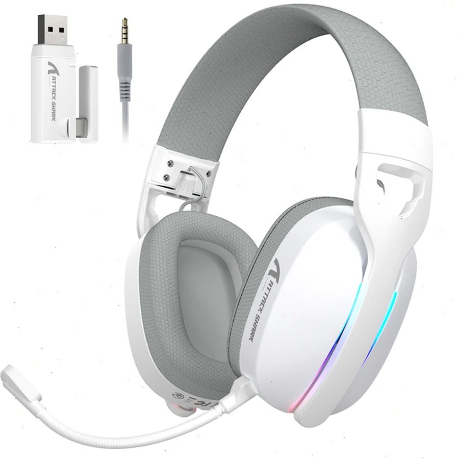 ATTACK SHARK L90 Gaming Headset Wireless Mic For PS4 PS5 Xbox Switch PC White