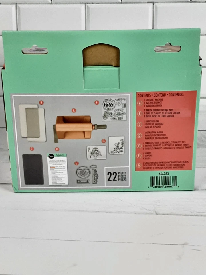 NEW Sizzix Sidekick Die Cutting Machine Starter Kit 22 Pieces Cutting Pads Dies - Image 2 of 4