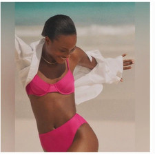 J Crew High Rise Full Coverage Bikini Bottom S NWT Fuchsia Pink Swim BM642