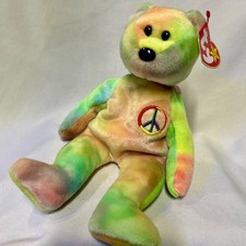 Beanie Babies: Peace Bear - Brand New