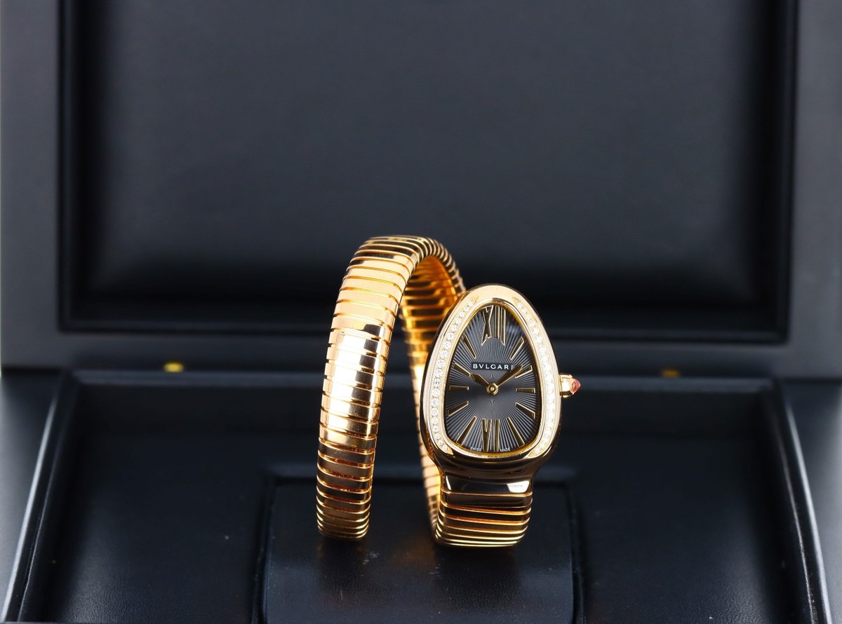 Bvlgari Serpenti Tubogas Rose Gold 35mm 101815 Diamond Black