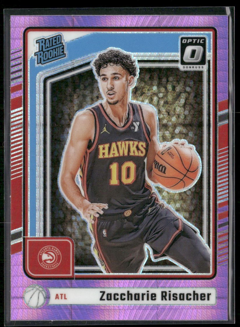 Zaccharie Risacher 2024-25 Donruss Optic #268 Hyper Pink Hawks Rookie