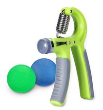 hand gripper strength exercise muscle training with squeezing balls stress