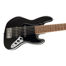 Squier Fender Jazz Bass VI Black Metallic 6-String Electric Used