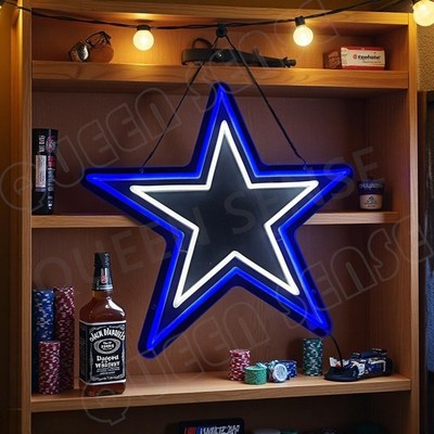 16''x14'' Dallas Cowboys Texas LED Neon Sign With Dimmer USB Powered Light Lamp